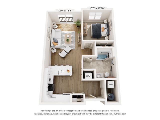 Monadnock Place - One-Bedroom Floorplan