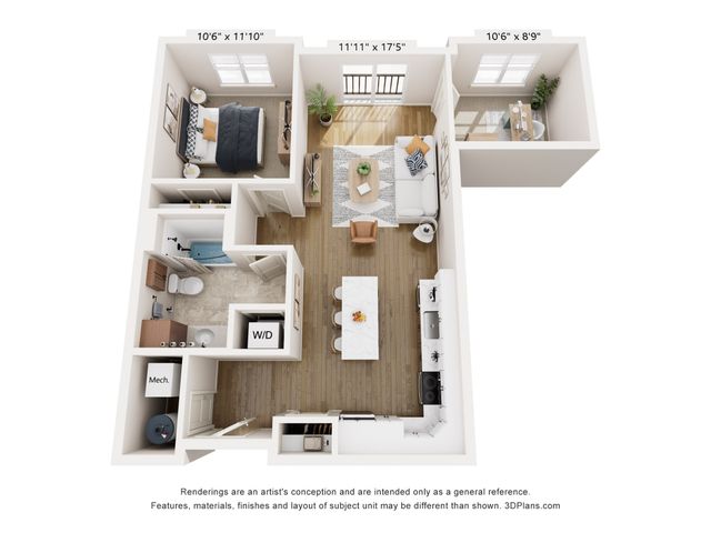 Monadnock Place - One-Bedroom Floorplan