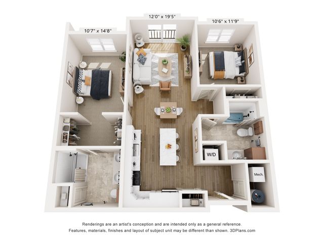 Monadnock Place - Two-Bedroom Floorplan