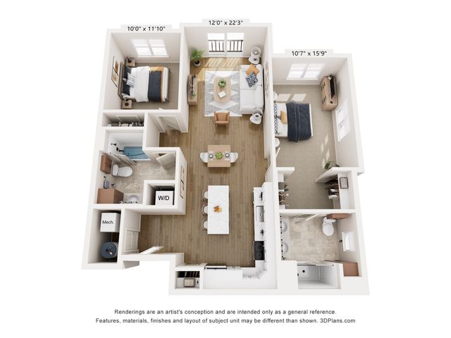 Monadnock Place - Two-Bedroom Floorplan