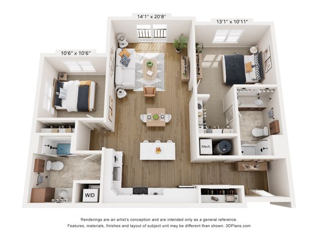 Monadnock Place - Two-Bedroom Floorplan