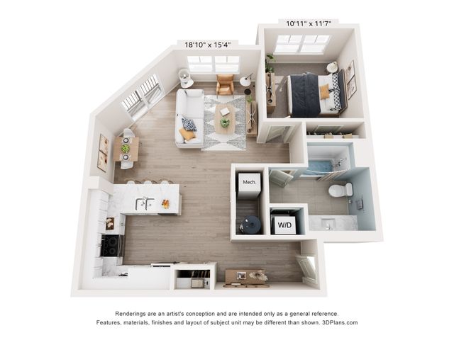 Taylor Pointe - One-Bedroom Floor Plan