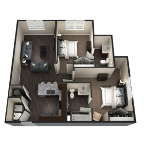 2 Bedroom, 2 Bath The Cleo