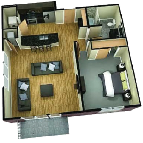 1 Bedroom, 1 Bath XL The Decker