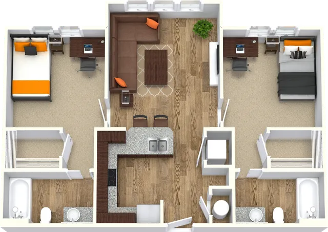2 Bed - 2 Bath