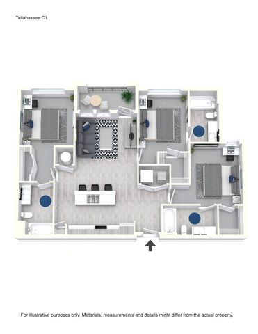 C1: 3 Bed / 3 Bath