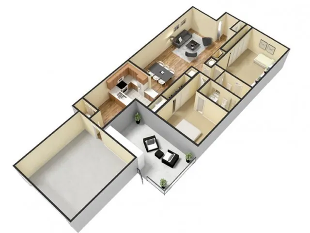 B9 type 3D furnished