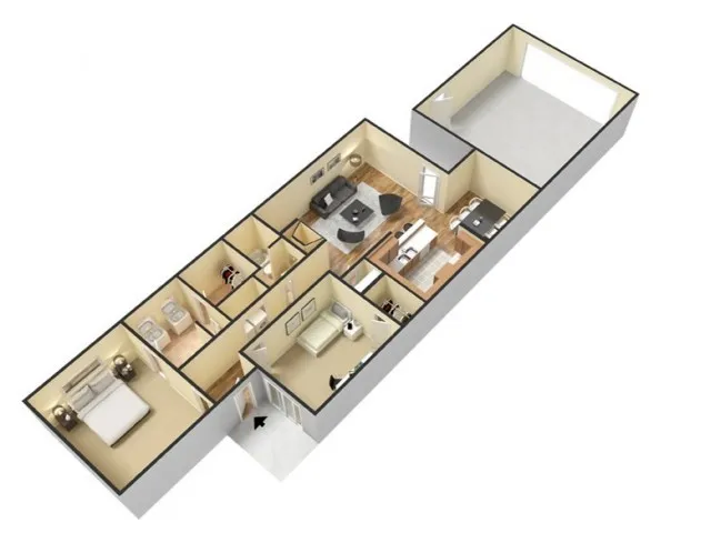 B2 type 3D furnished