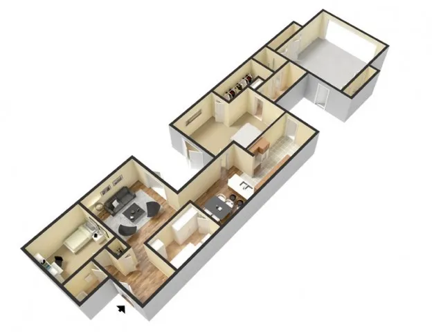 B10 type 3D furnished