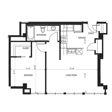 Stadium Lofts - One Bedroom - Style A