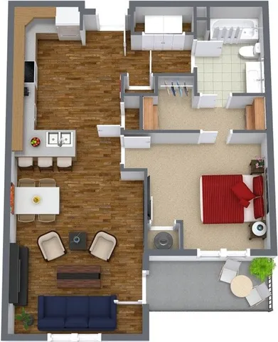 One Bedroom Floorplan