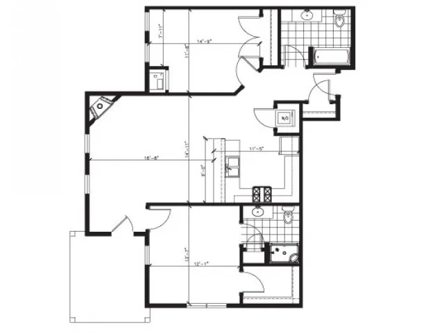2 Bed 2 Bath - E