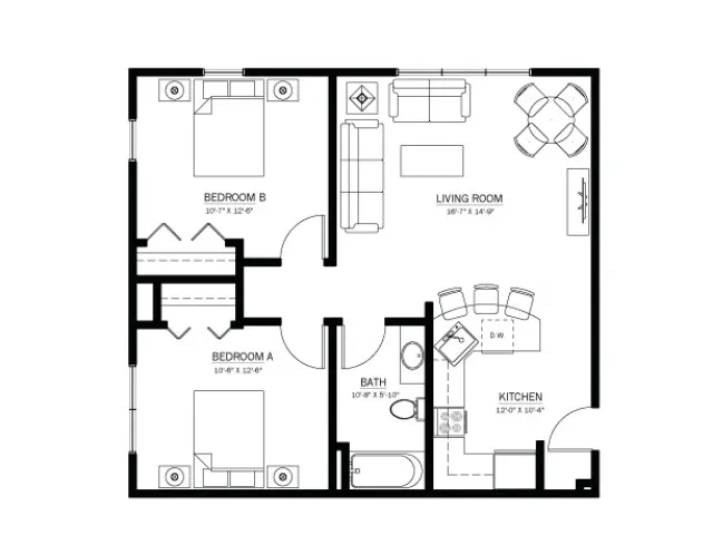 2 Bedroom 1 Bathroom LL