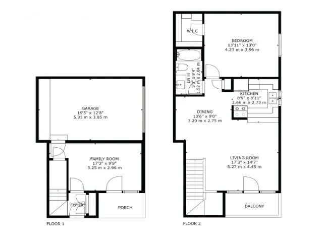 King & Main 1 Bedroom + Den Townhouse