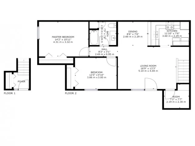 King & Main 2 Bedroom 1 Bathroom