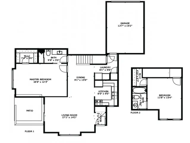 King & Main 2 Bedroom/2 Bathroom Townhouse