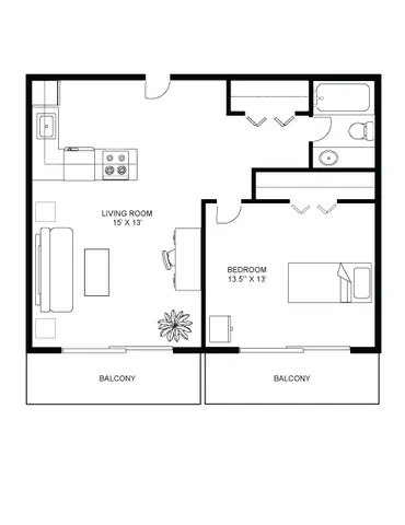 Urban 1 Bedroom 1 Bath