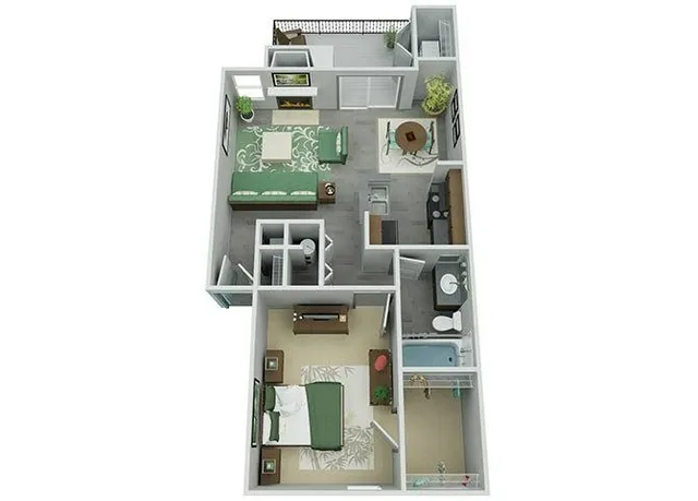 Chianti Floorplan- One Bedroom, One Bath