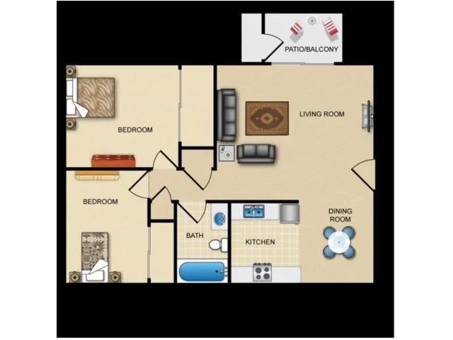 2 Bedroom / 1 Bath