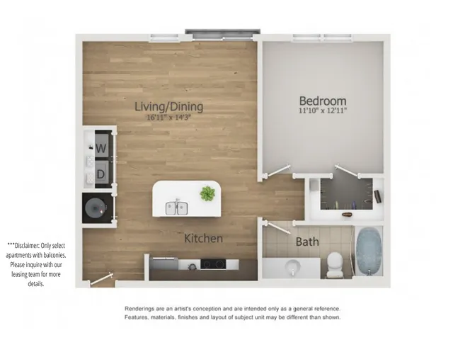 Globe Floor Plan | 1 Bedroom with 1 Bath | 722 Square Feet | The Melrose | Apartment Homes