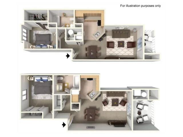 Vista Floor Plan | 1 Bedroom with 1 Bath | 830 Square Feet | Clearview | Apartment Homes