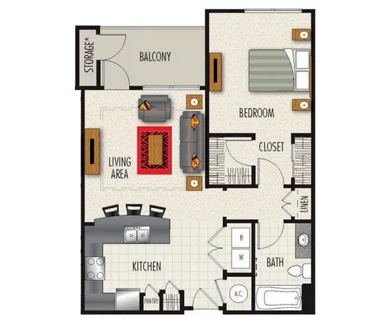 12A Floorplan Heights at Meridian Apartments in Durham