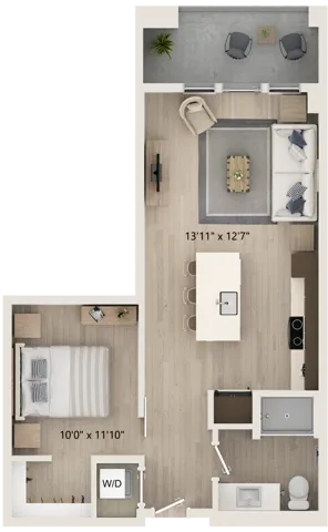 Urban2 - Floor Plan | 1-Bedroom with 1 Bath | 629 Square Feet | Cottonwood Highland | Apartment Homes