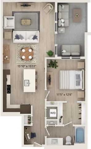 A7 - Floor Plan | Studio with 1 Bath | 786 Square Feet | Cottonwood Highland | Apartment Home