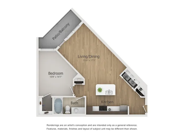 Esquire 2 Floor Plan | 1 Bedroom with 1 Bath | 673 Square Feet | The Melrose | Apartment Homes