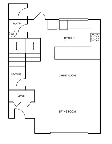 C4 Renovated Townhome Floor Plan 2 | 3 Bedroom with 2 Bath | 1365 Square Feet | Scott Mountain | Apartment Homes