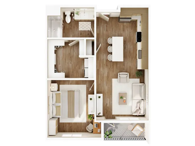 One Bed-A Floor Plan | One Bedroom with 1 Bath | 699 Square | Current | Apartment Homes