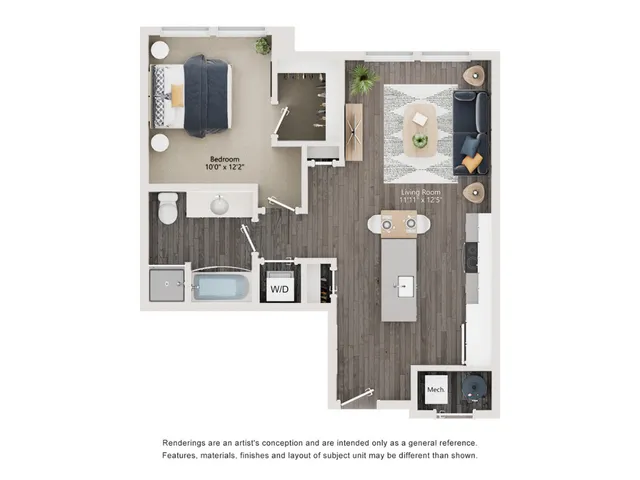 A8 - Floor Plan | 1 bedroom with 1 Bath | 721 Square Feet | The Richmond | Apartment Homes