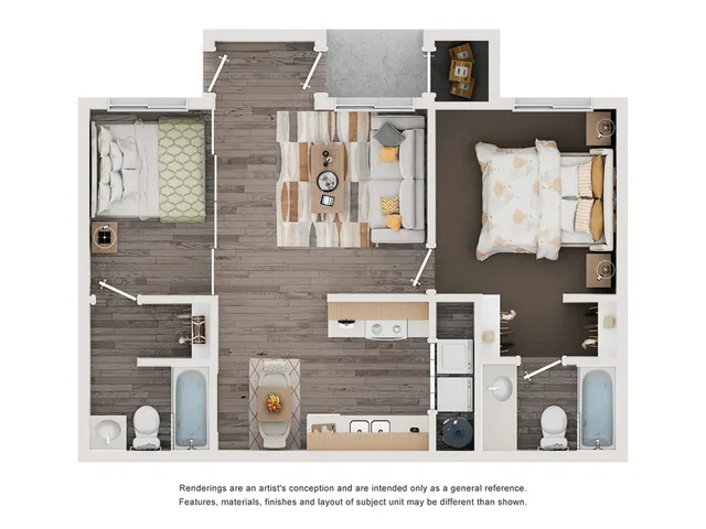 Windsor Floor Plan | 1 Bedroom with Den | 828 Square Feet | Camelot Apartment Homes