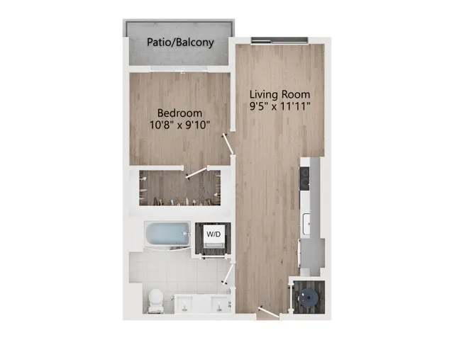 A3 | One-Bedroom Apartment in Salt Lake City | 604 sq ft | The Westerly