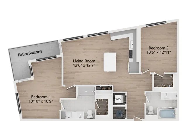 B4 | 2 Bedroom 2 Bath | 1,087 sq ft | The Westerly Apartments in Millcreek, UT