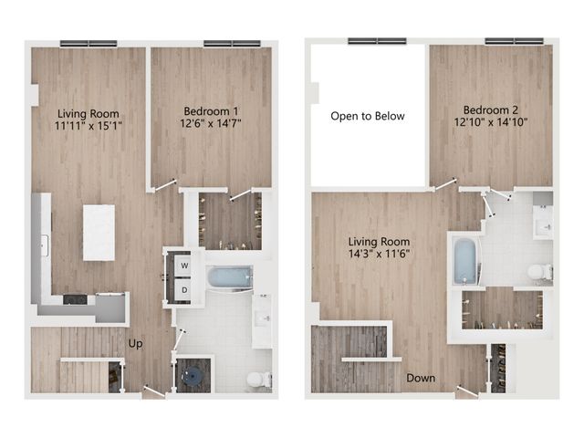 TL2 | 2 Bedroom Townhome in Millcreek, UT | 1735 sq ft | The Westerly Apartments