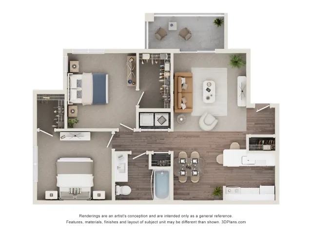 B1 | 2 Bed 1 Bath | The Orchards at Cherry Creek Park Apartments in Centennial