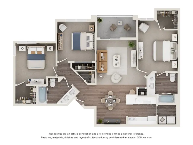 C3 | 3 Beds 2 Baths | The Orchards at Cherry Creek Park Apartments | Centennial, CO