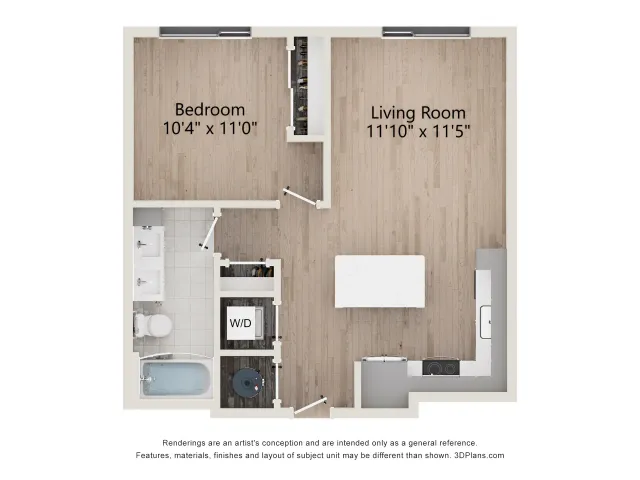 A5 | 1 Bedroom 1 Bath | 672 sq ft | The Westerly Apartments in Millcreek, Utah