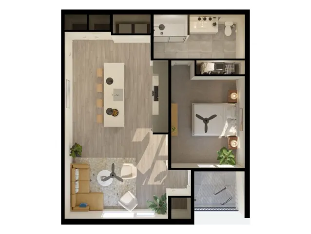A1 | 1 Bedroom 1 Bath | 5 Row Apartments in Charlottesville