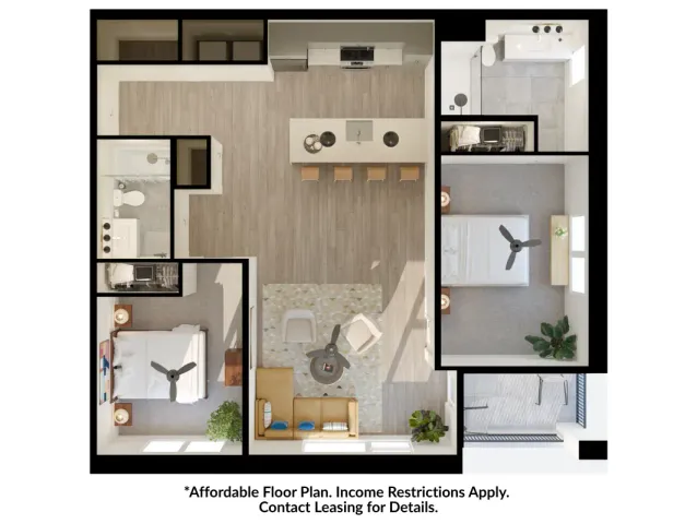 B1A Affordable | 2 Bedroom Apartment | 5 Row in Charlottesville, VA