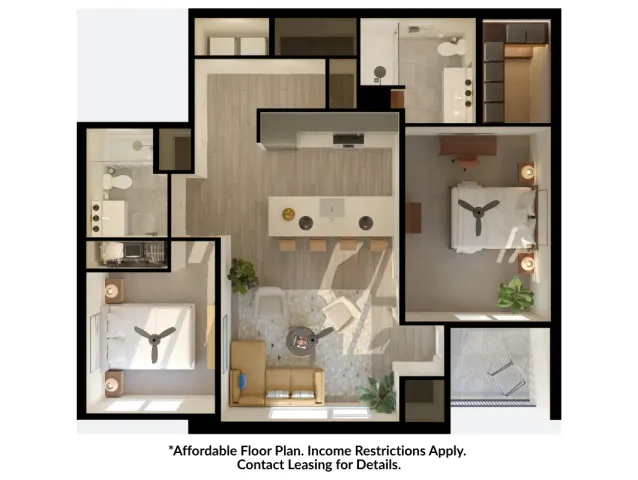B2A Affordable | 2 Bed 2 Bath | 5 Row Apartments in Charlottesville
