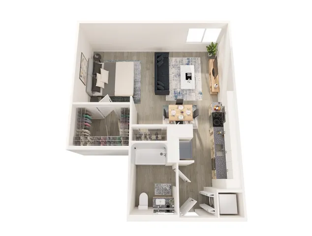 S1.2 - Floor Plan | Studio with 1 Bath | 652 Square Feet | 805 Riverfront Apartments | Apartment Homes