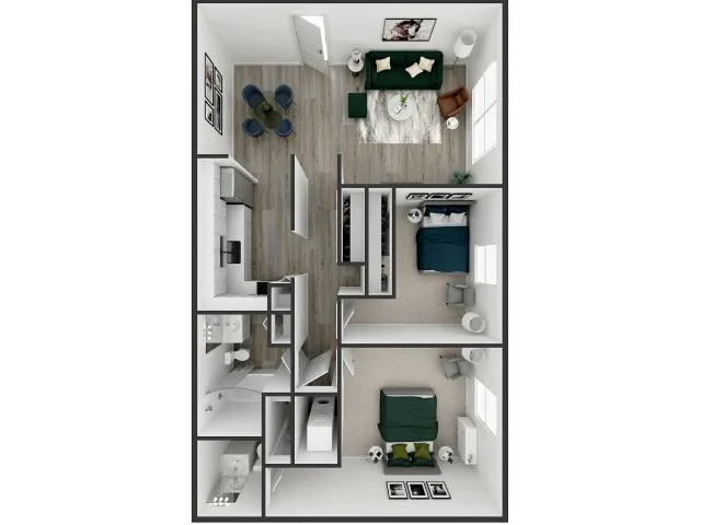 The Cypress | 2 Bed 1.5 Bath | 1050 sq ft | The Colony at the Oaks Apartments in Lexington