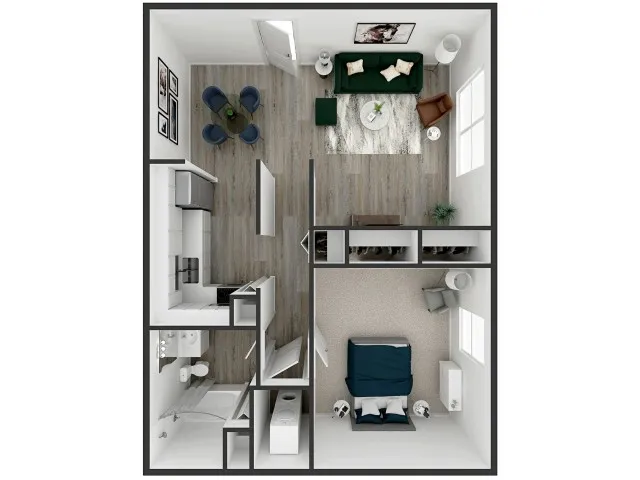 The Willow | 1 Bed 1 Bath | 750 sq ft | The Colony at the Oaks Apartments in Lexington