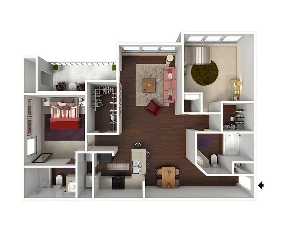 Magnolia Sunroom | 2 Bed 2 Bath | 1316 sq ft | Lake St James Apartments in Conyers