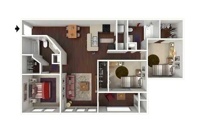 Crepe Myrtle | 3 Bed 2 Bath | 1338 sq ft | Lake St James Apartments in Conyers