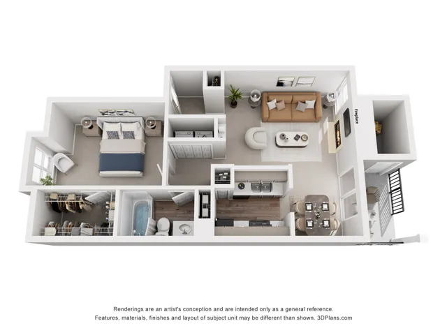 Poplar | 1 Bed 1 Bath | Autumn Ridge Apartments in Raleigh