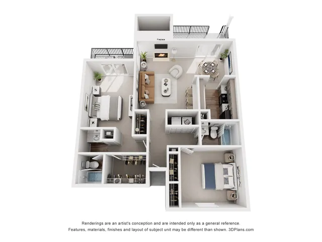 Hickory | 2 Bed 2 Bath | Autumn Ridge Apartments in Raleigh