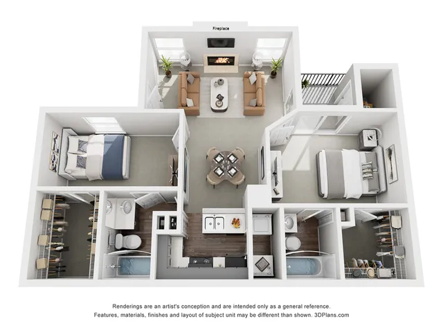 Sago | 2 Bed 2 Bath | 984 sq ft | Park at Midtown Apartments in Greensboro